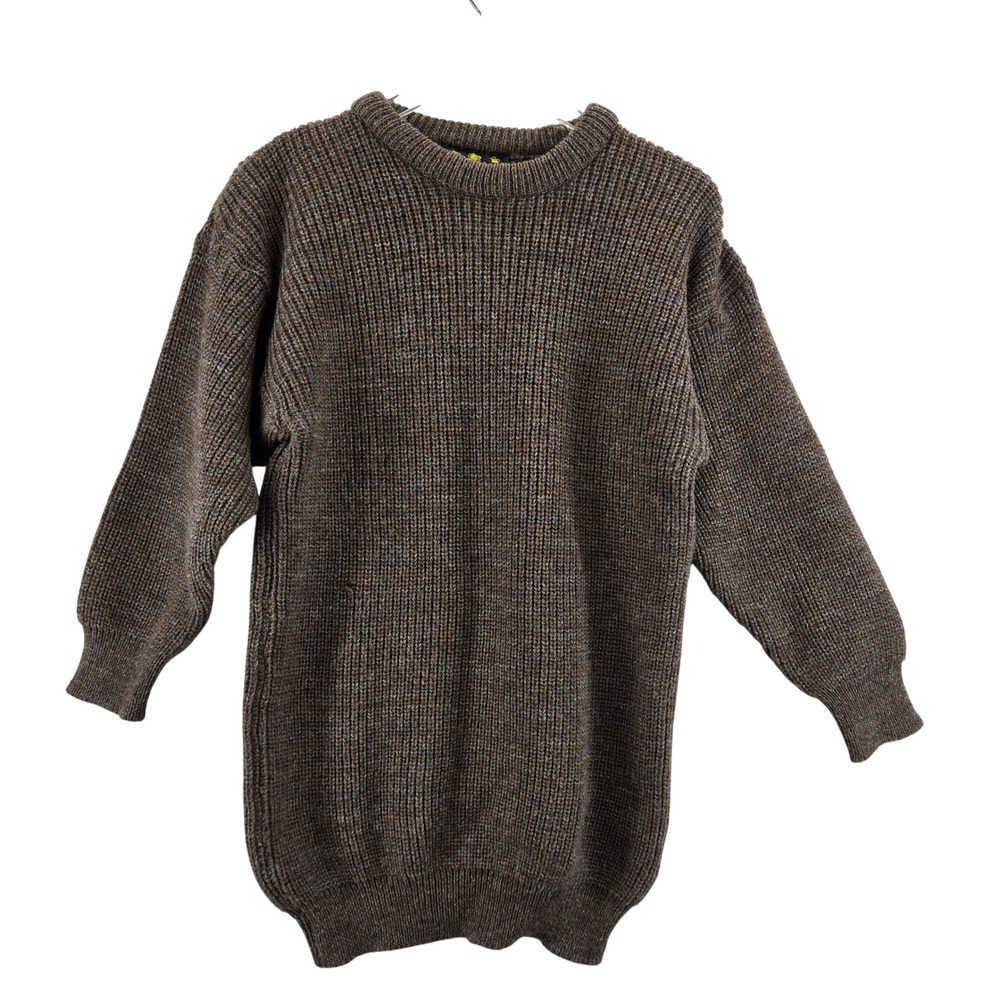 Barbour Vintage Pure New Wool Sweater Made in Scotland Brown Marled Mens S‎ 38